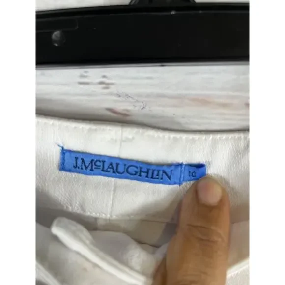 J.McLaughlin Jeans Women's 10 White Straight Leg Five Pocket Denim Pants Casual - Picture 4 of 8